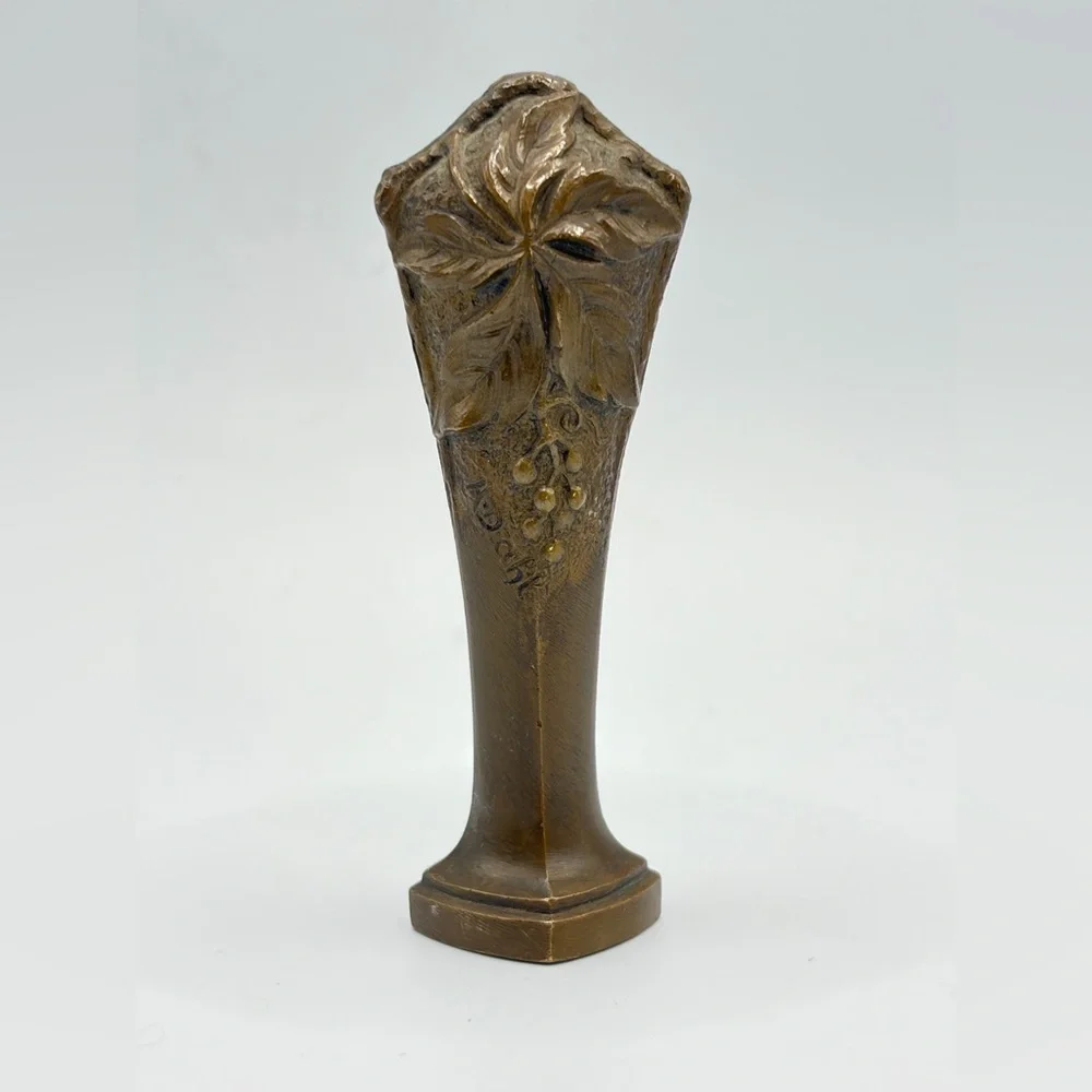 A. Dahl Signed Antique Art Nouveau Bronze Wax Seal, Blank Wax Seal Collectible